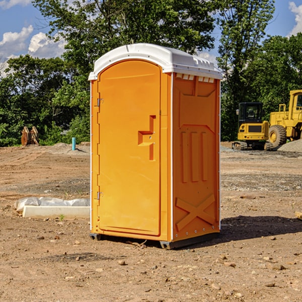 can i customize the exterior of the porta potties with my event logo or branding in Goofy Ridge